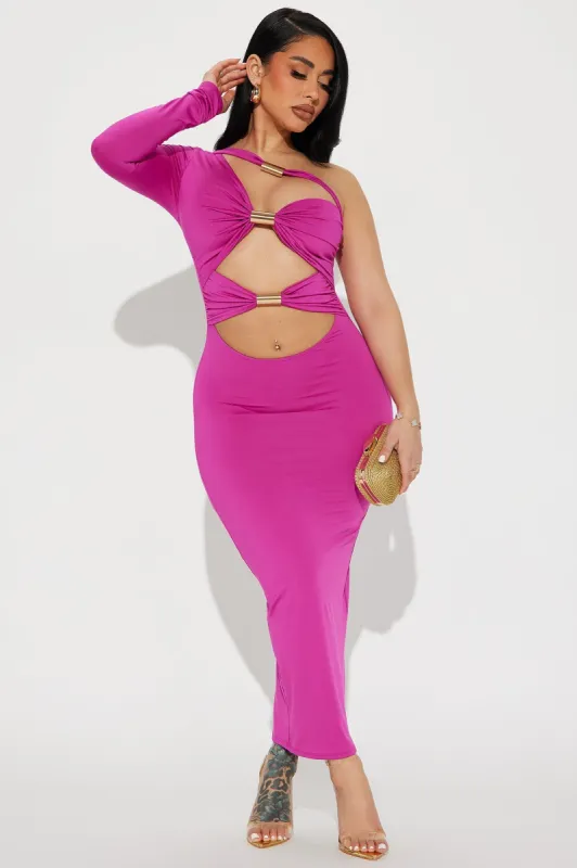 Clara Cut Out Midi Dress - Fuchsia sold by Fashion Nova