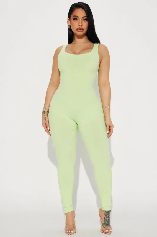 Plan It Out Ribbed Jumpsuit - Lime sold by Fashion Nova