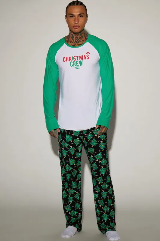 Christmas Crew Holiday PJ Set - Green/combo sold by Fashion Nova