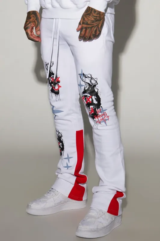 Boldy Go Flared Sweatpant - White/combo sold by Fashion Nova