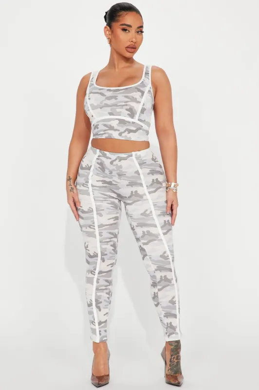 Right Behind You Legging Set - Grey/combo sold by Fashion Nova