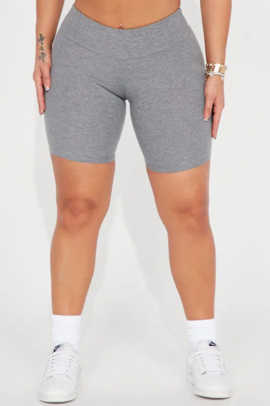 Molly Biker Short - Heather Grey sold by Fashion Nova