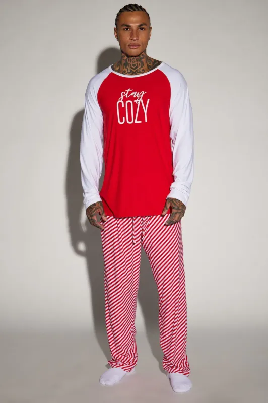Stay Cozy Holiday PJ Set - Red sold by Fashion Nova