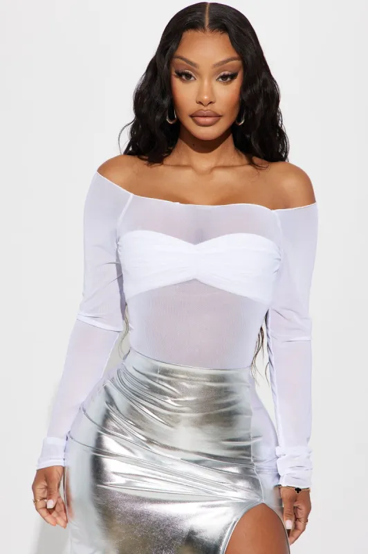 Never Ending Mesh Top - White sold by Fashion Nova