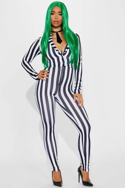 Ghost With The Most 4 Piece Costume Set - White/Black sold by Fashion Nova