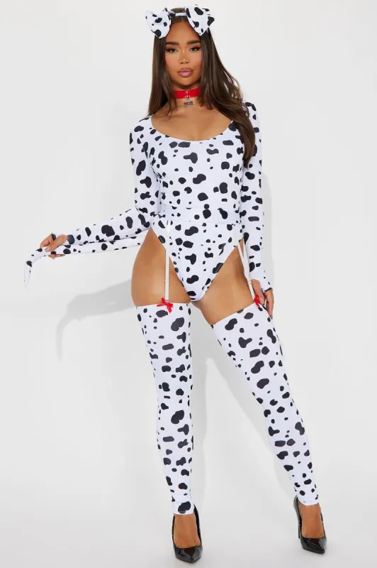 Perfect Spot Dalmatian 5 Piece Costume Set - White/Black sold by Fashion Nova