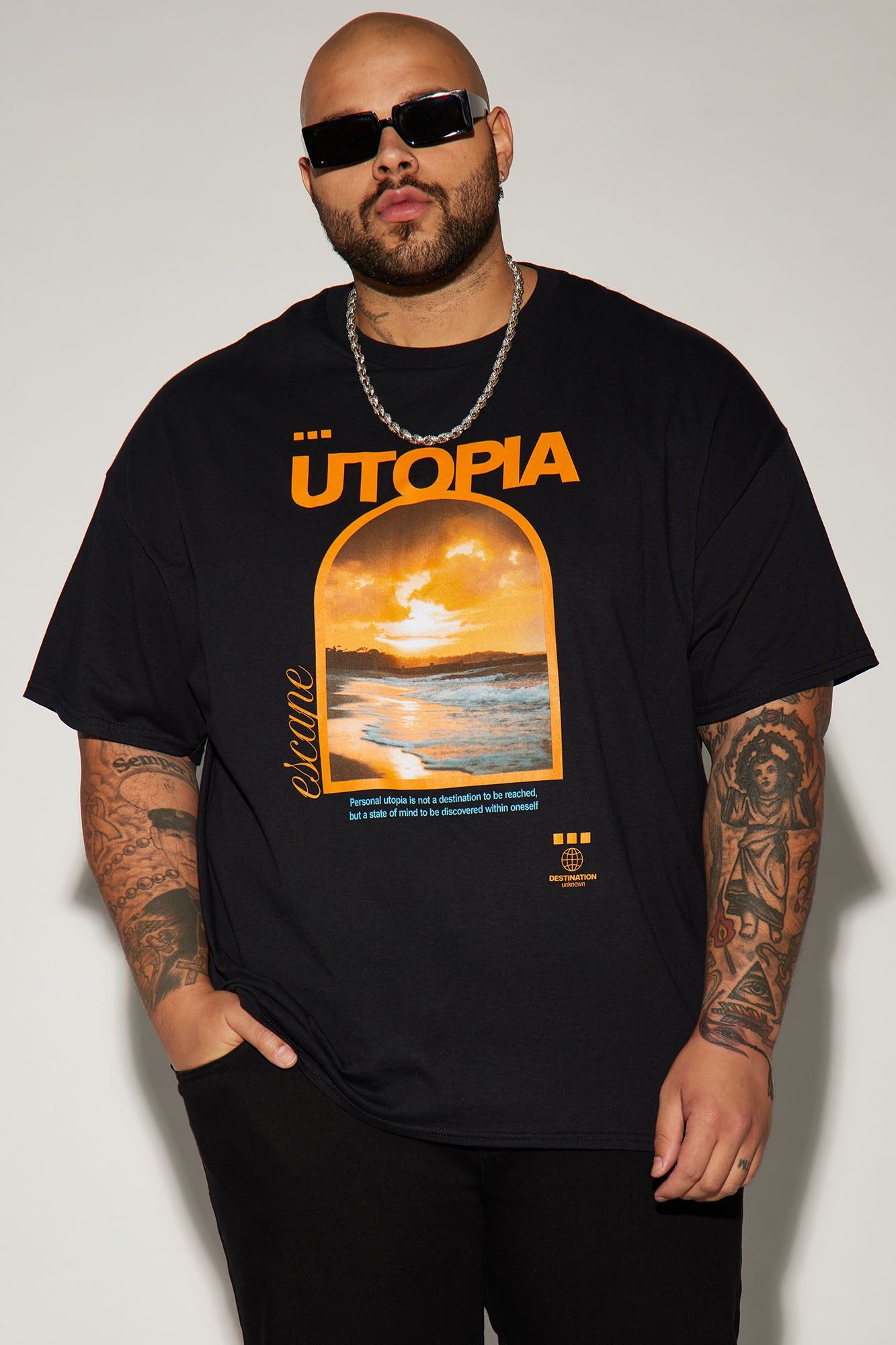 Utopia Sunset Short Sleeve Tee - Black sold by Fashion Nova product image thumbnail 4