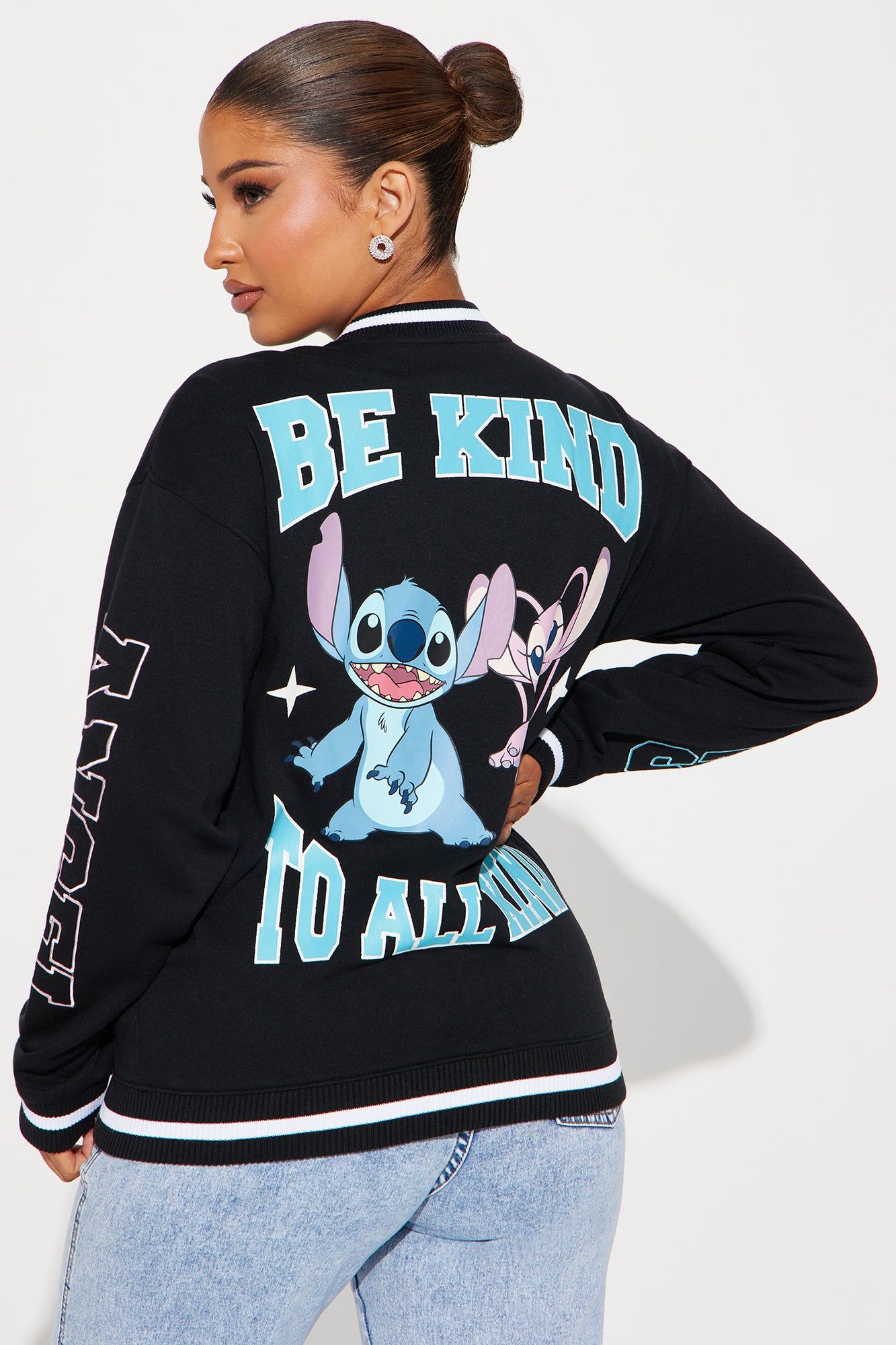 Stitch And Angel Bomber Jacket - Black sold by Fashion Nova product image thumbnail 4