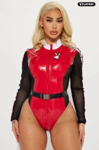 Playboy Burnin Rubber Bunny 2 Piece Costume Set - Red/Black sold by Fashion Nova