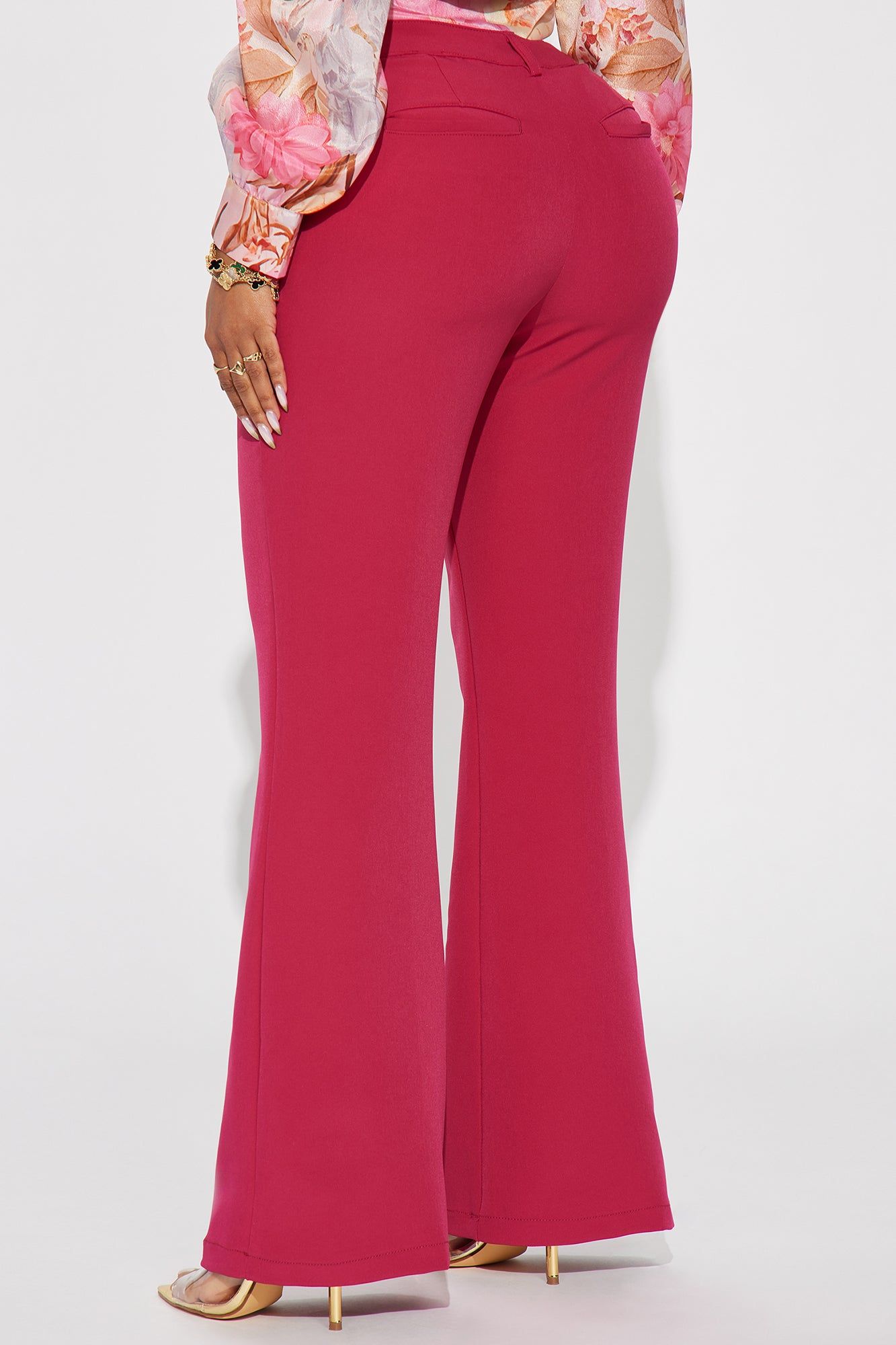 Nylah Flare Trouser - Magenta sold by Fashion Nova product image thumbnail 3