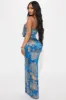 Eloise Satin Ruffle Maxi Dress - Blue sold by Fashion Nova