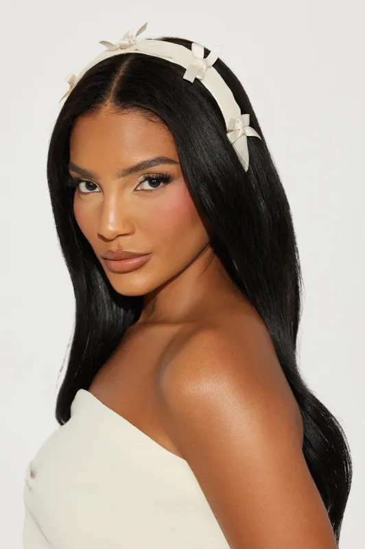 Coquette Girly Headband - Cream sold by Fashion Nova