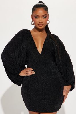 Keilani Slinky Mini Dress - Black sold by Fashion Nova