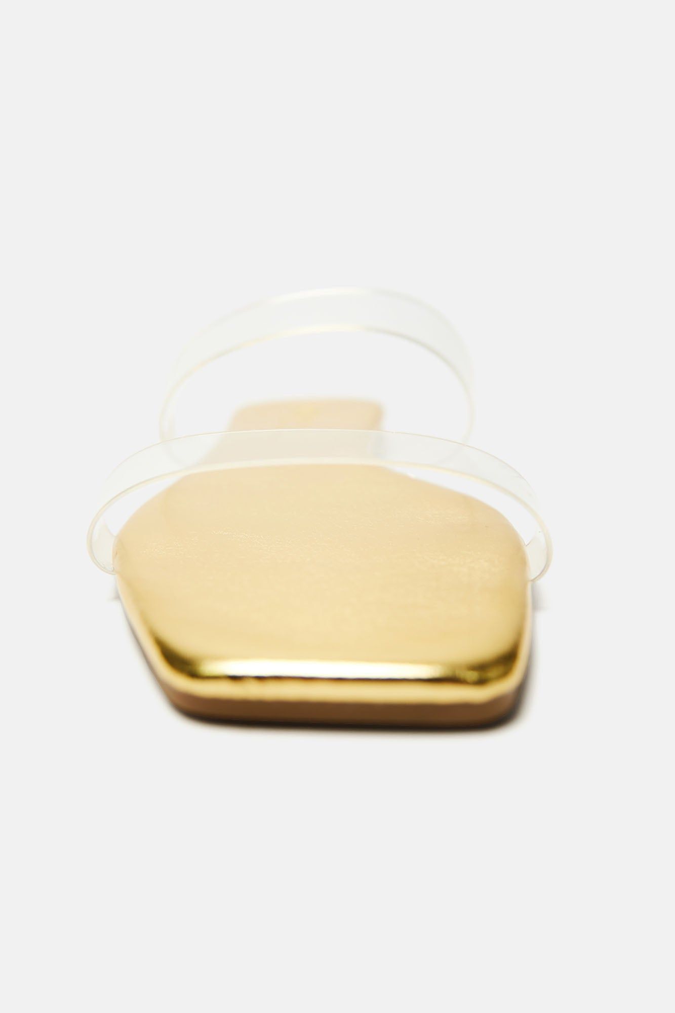 Abbie Clear Flat Sandals - Gold sold by Fashion Nova product image thumbnail 5