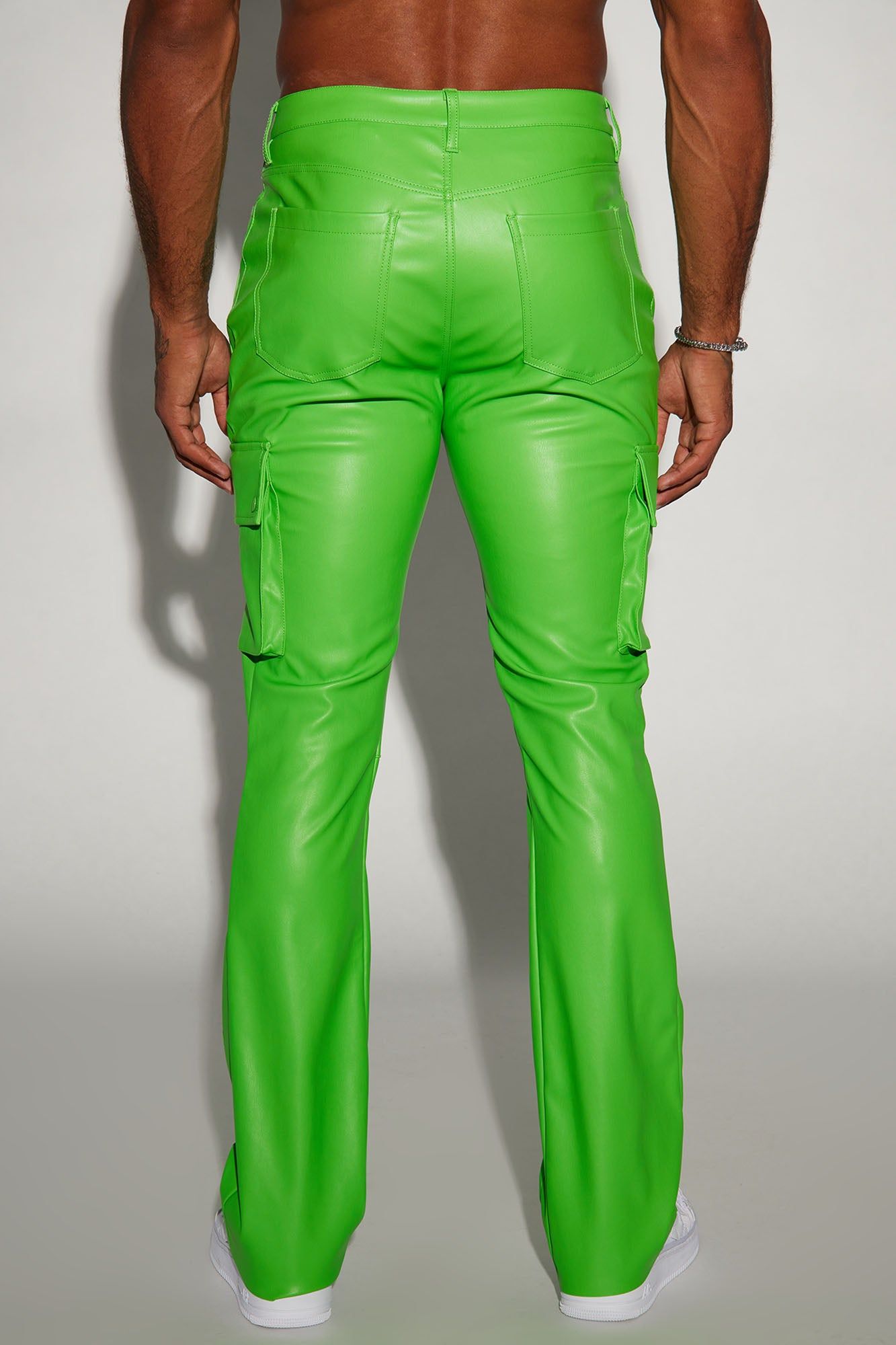 Finest Faux Leather Cargo Flare Pants - Green sold by Fashion Nova product image thumbnail 6