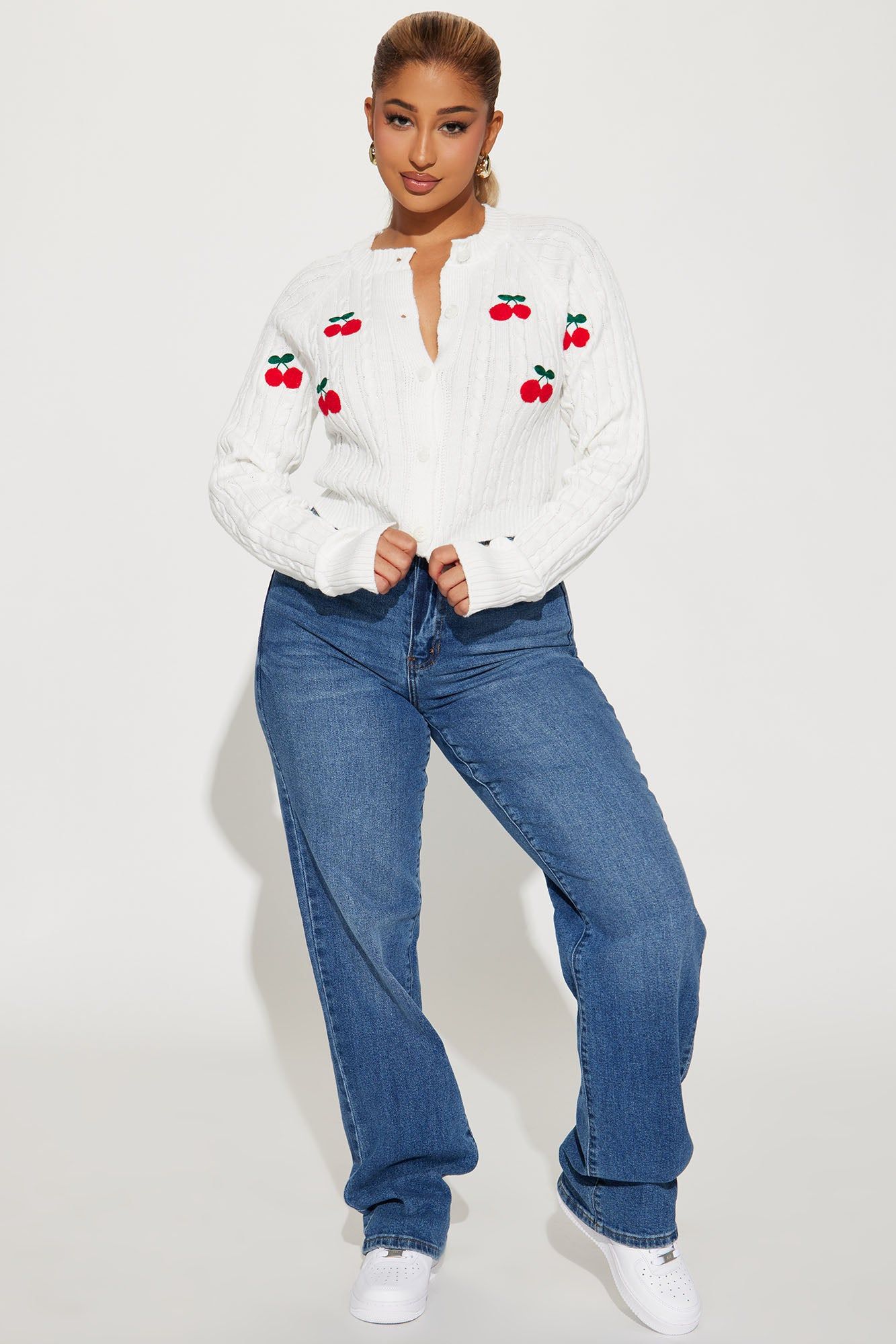 Cherry Season Cardigan - Ivory/combo sold by Fashion Nova product image thumbnail 2