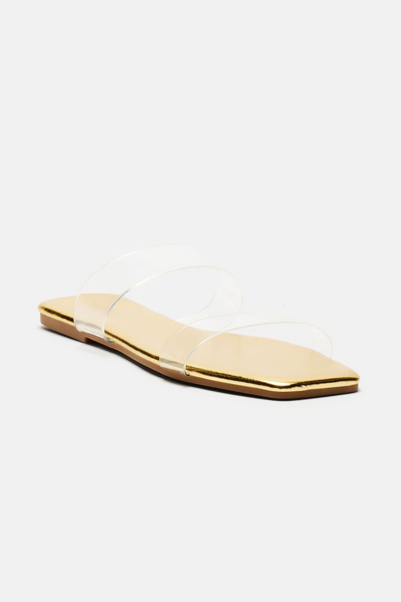 Abbie Clear Flat Sandals - Gold sold by Fashion Nova product image thumbnail 2