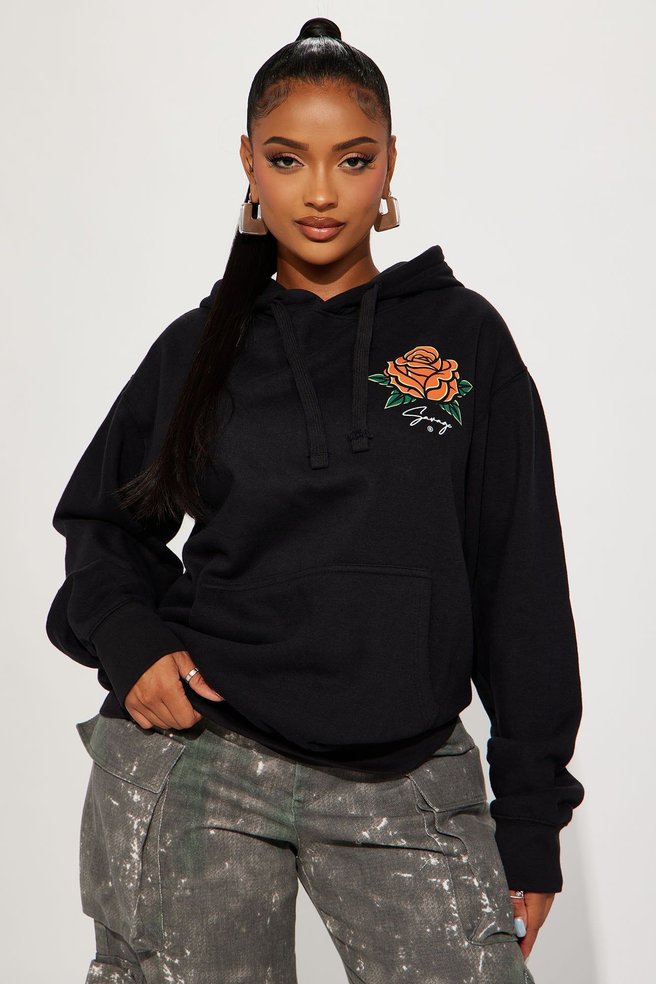 Forever Savage Hoodie - Black sold by Fashion Nova