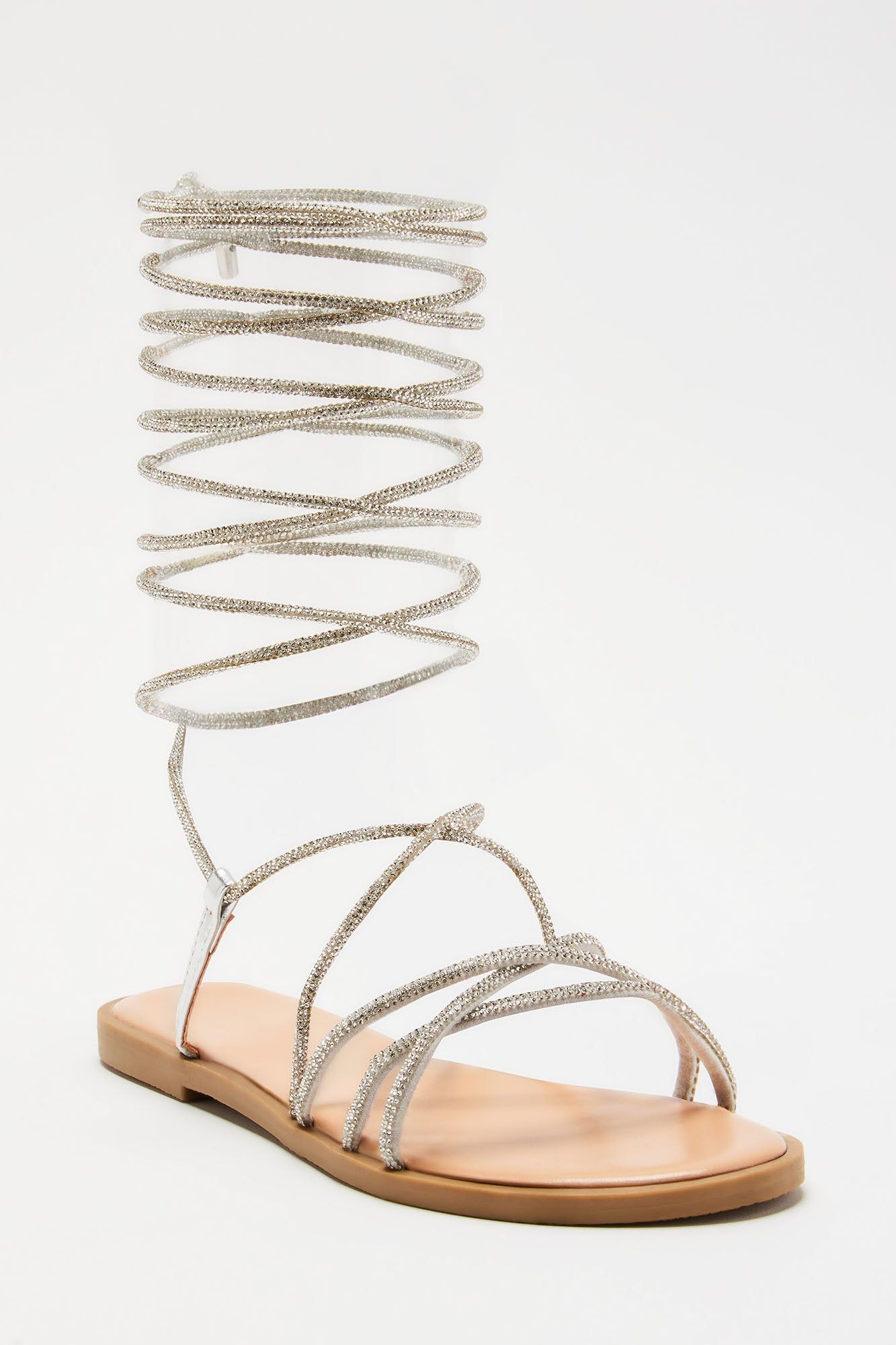 Sweetest Days Wrap Up Flat Sandals - Silver sold by Fashion Nova product image thumbnail 2