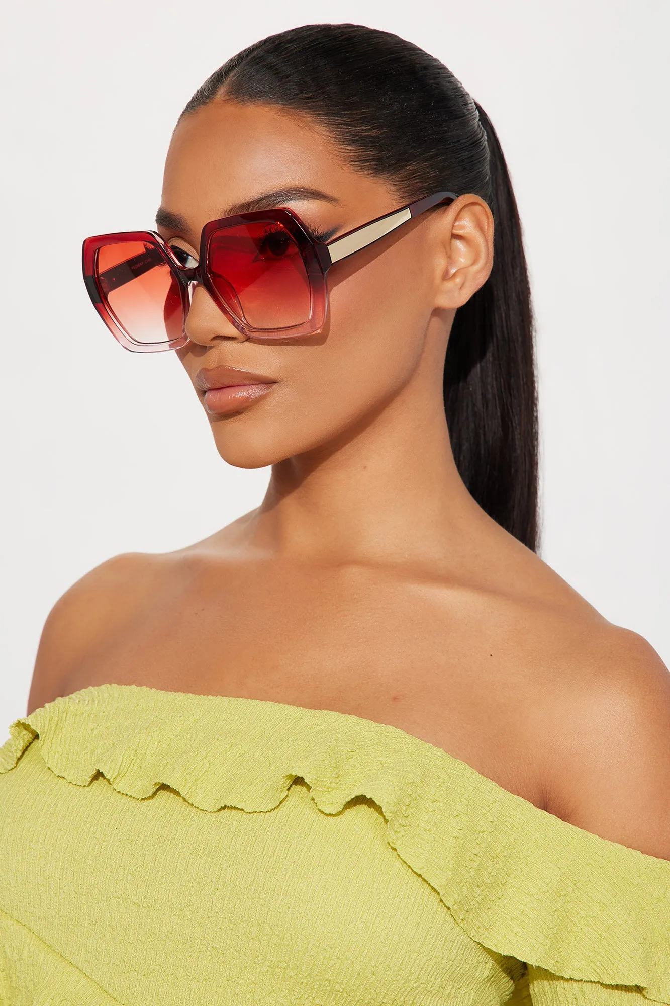 Favorite Daughter Sunglasses - Red/combo sold by Fashion Nova