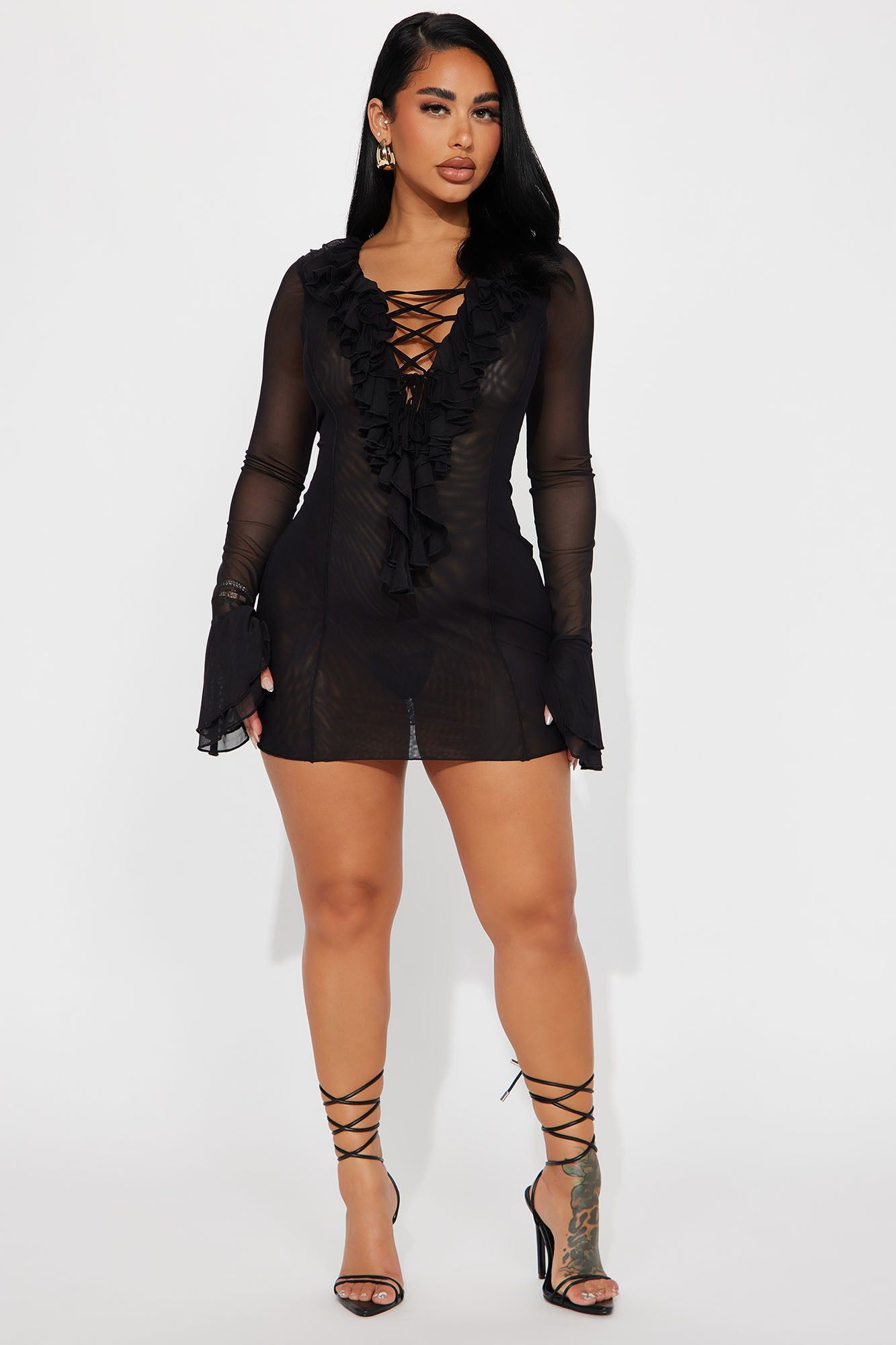 Summer In Paradise Mesh Mini Dress - Black sold by Fashion Nova product image thumbnail 2