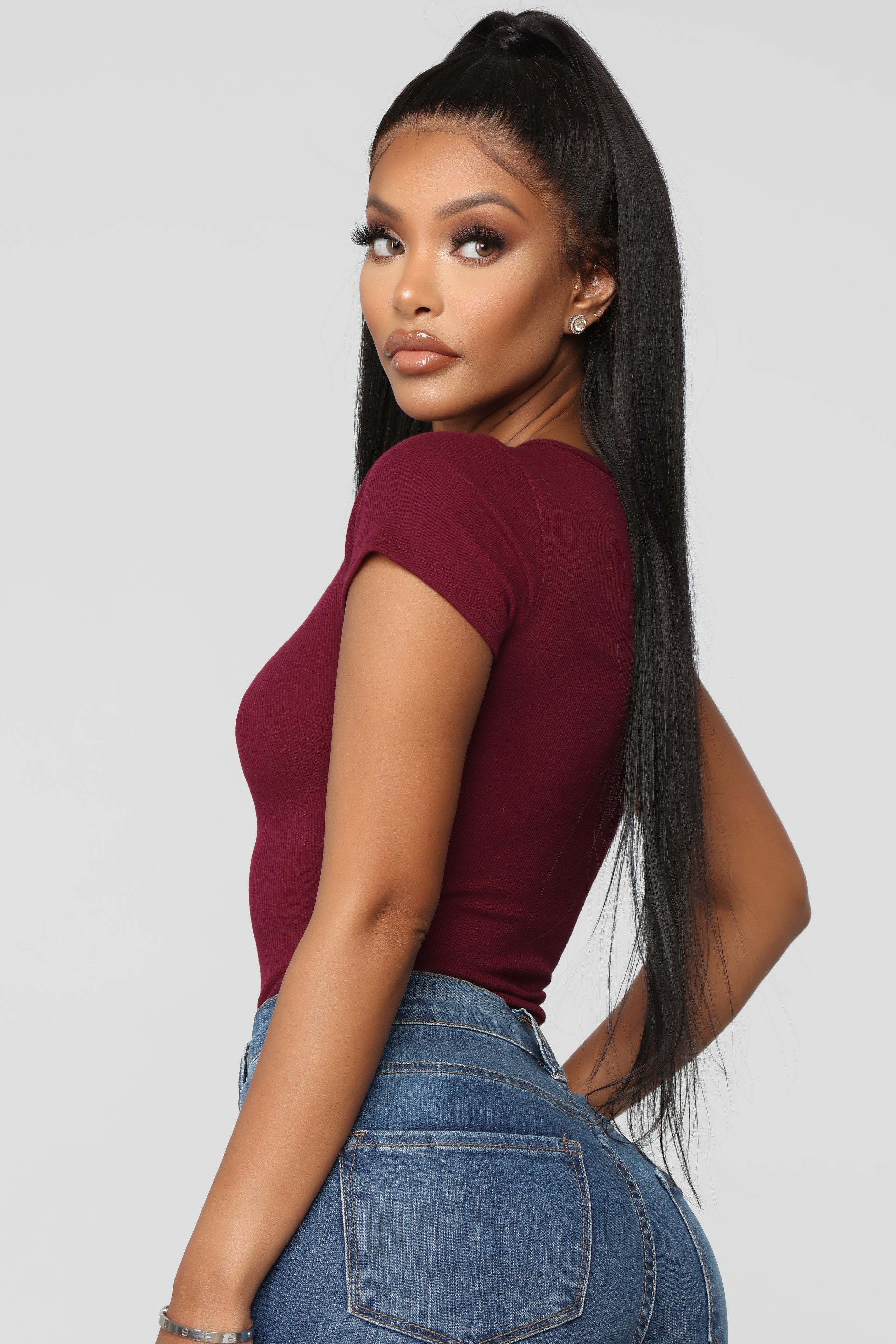 Knotted V Neck Tee - Purple sold by Fashion Nova product image thumbnail 3