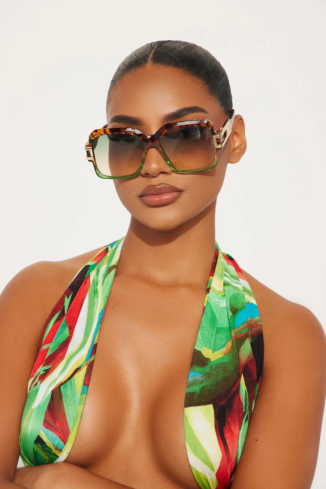 Take Me To The Feeling Sunglasses - Tortoise sold by Fashion Nova