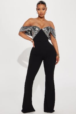 Good As Always Jumpsuit - Black/Silver sold by Fashion Nova
