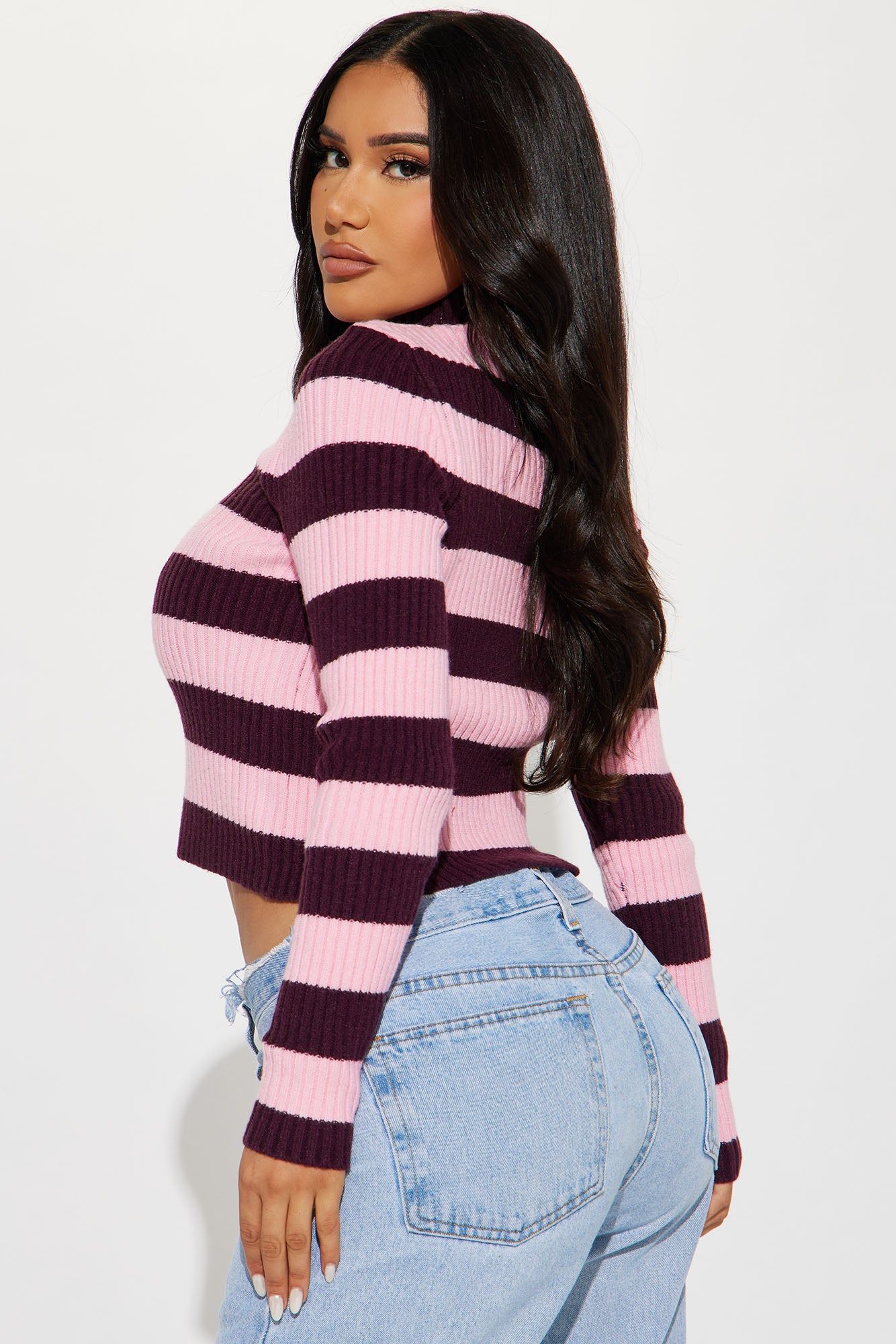 Loved The Most Striped Sweater - Pink/combo sold by Fashion Nova product image thumbnail 3