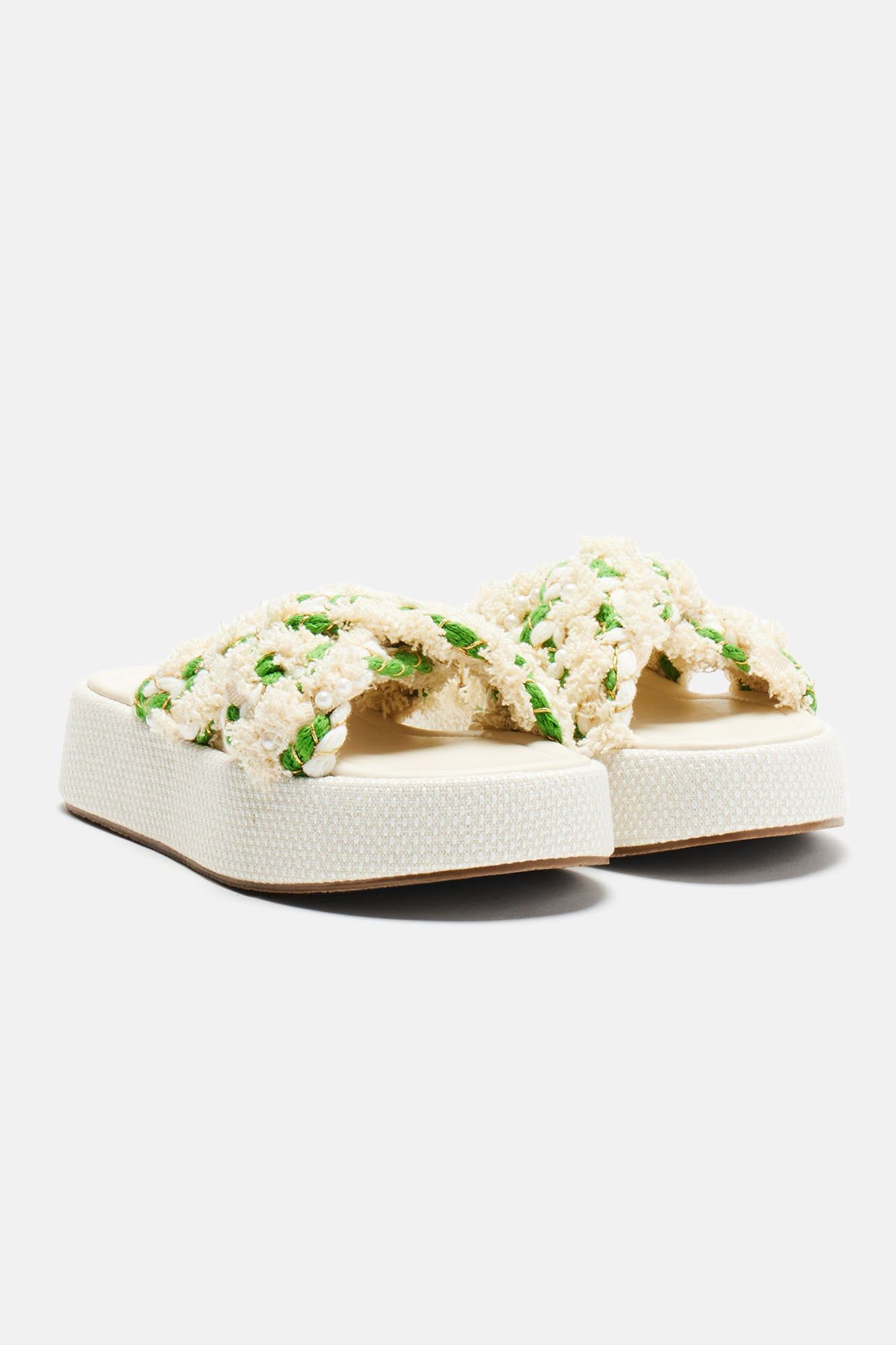 Effortlessly Cool Flatform Sandals - Cream/combo sold by Fashion Nova product image thumbnail 3