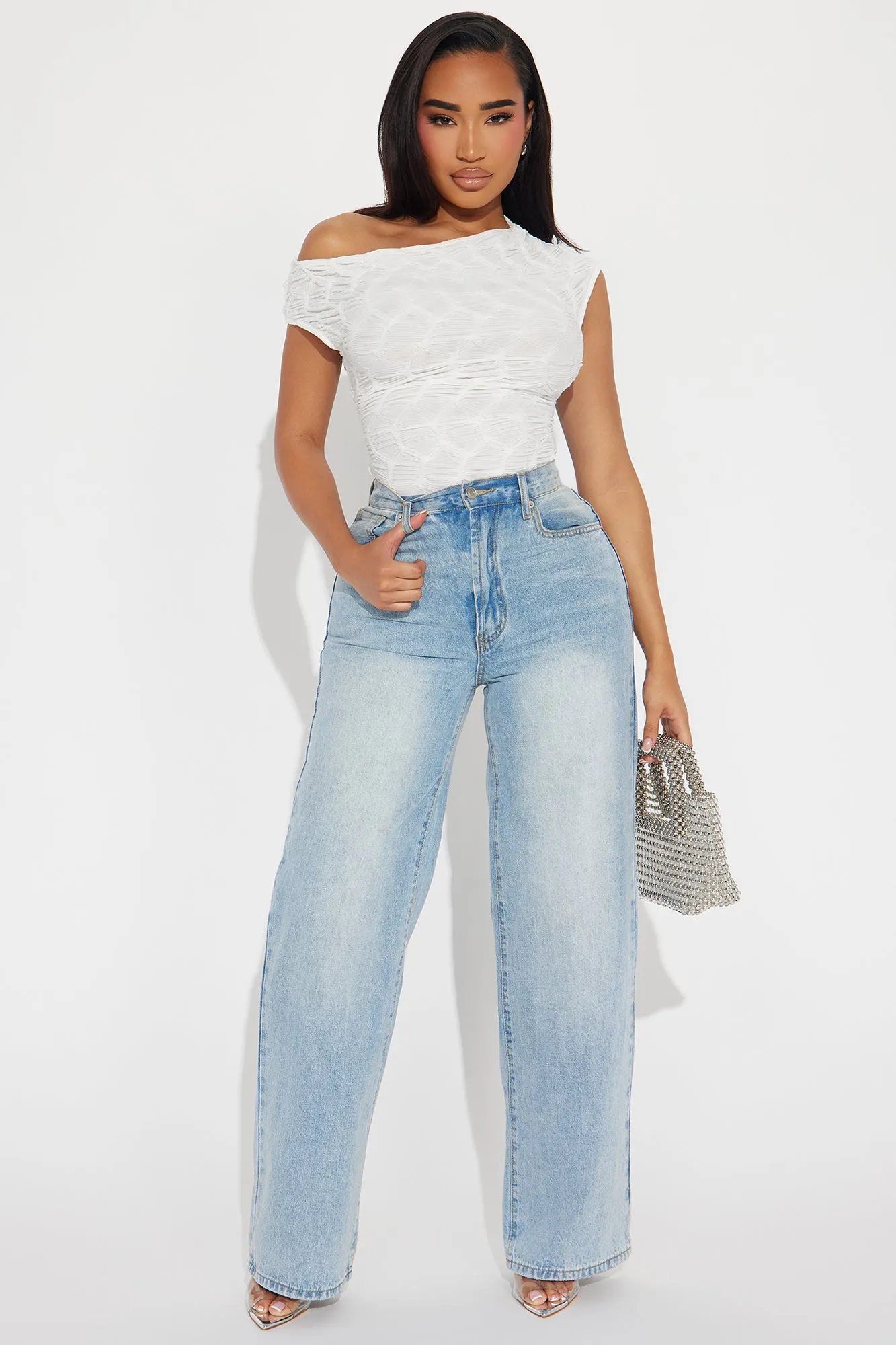 Trinity Textured Bodysuit - White sold by Fashion Nova product image thumbnail 2