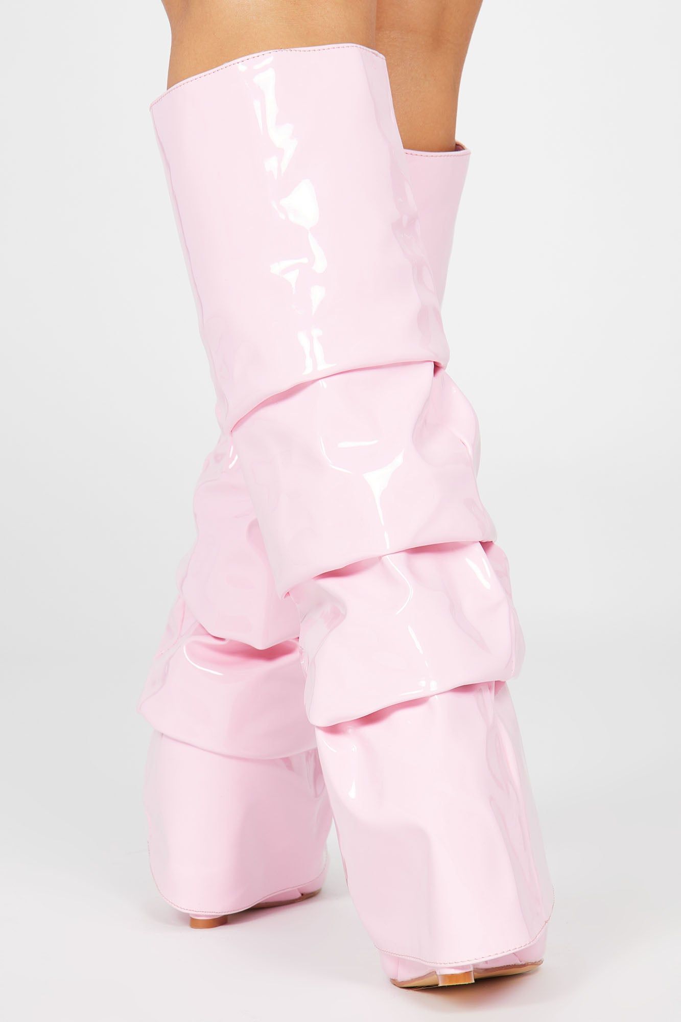 Layla Knee High Overlay Boots - Pink sold by Fashion Nova product image thumbnail 4