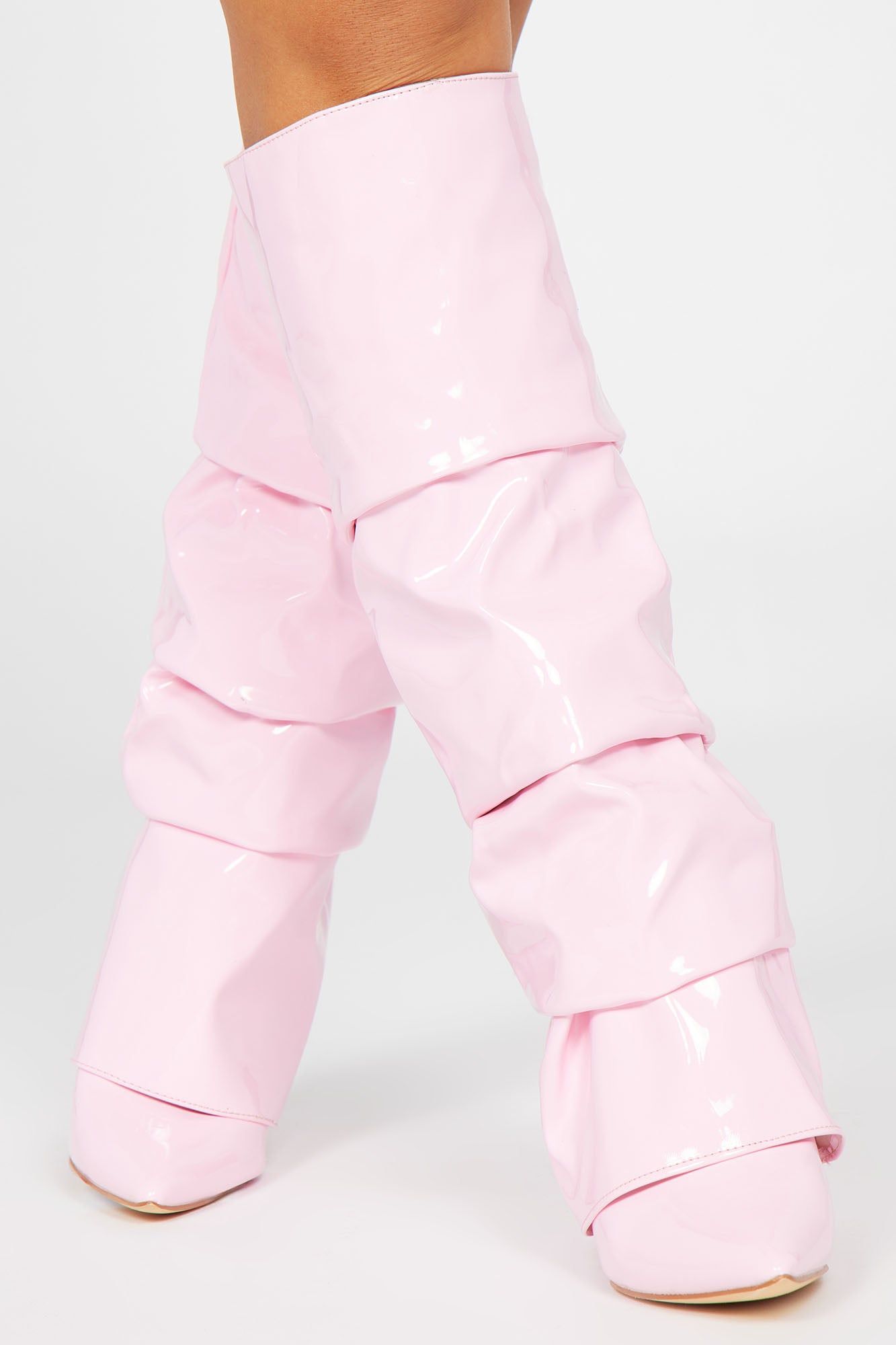 Layla Knee High Overlay Boots - Pink sold by Fashion Nova product image thumbnail 3