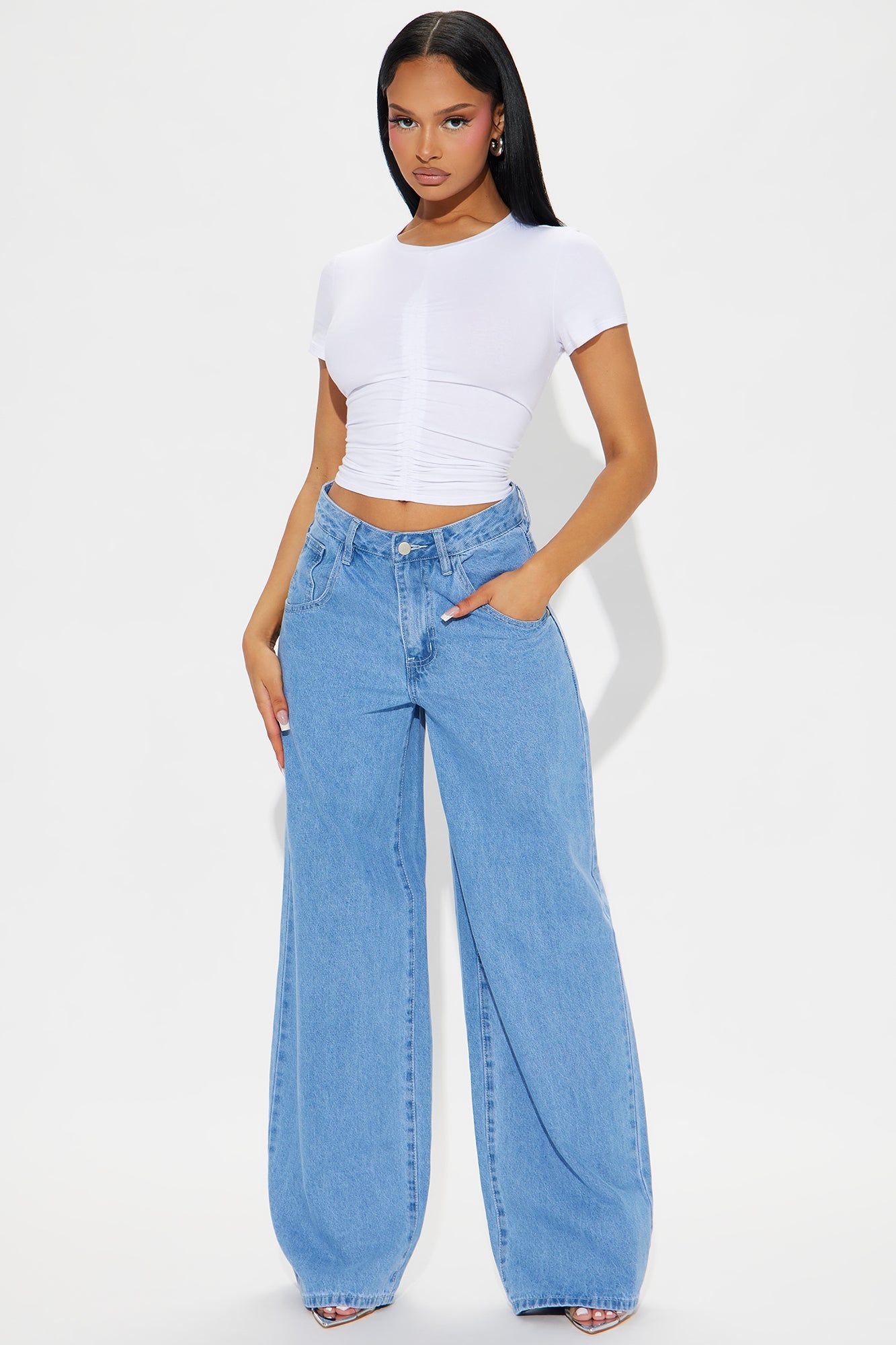 Main One Baggy Wide Leg Jeans - Light Wash sold by Fashion Nova product image thumbnail 2