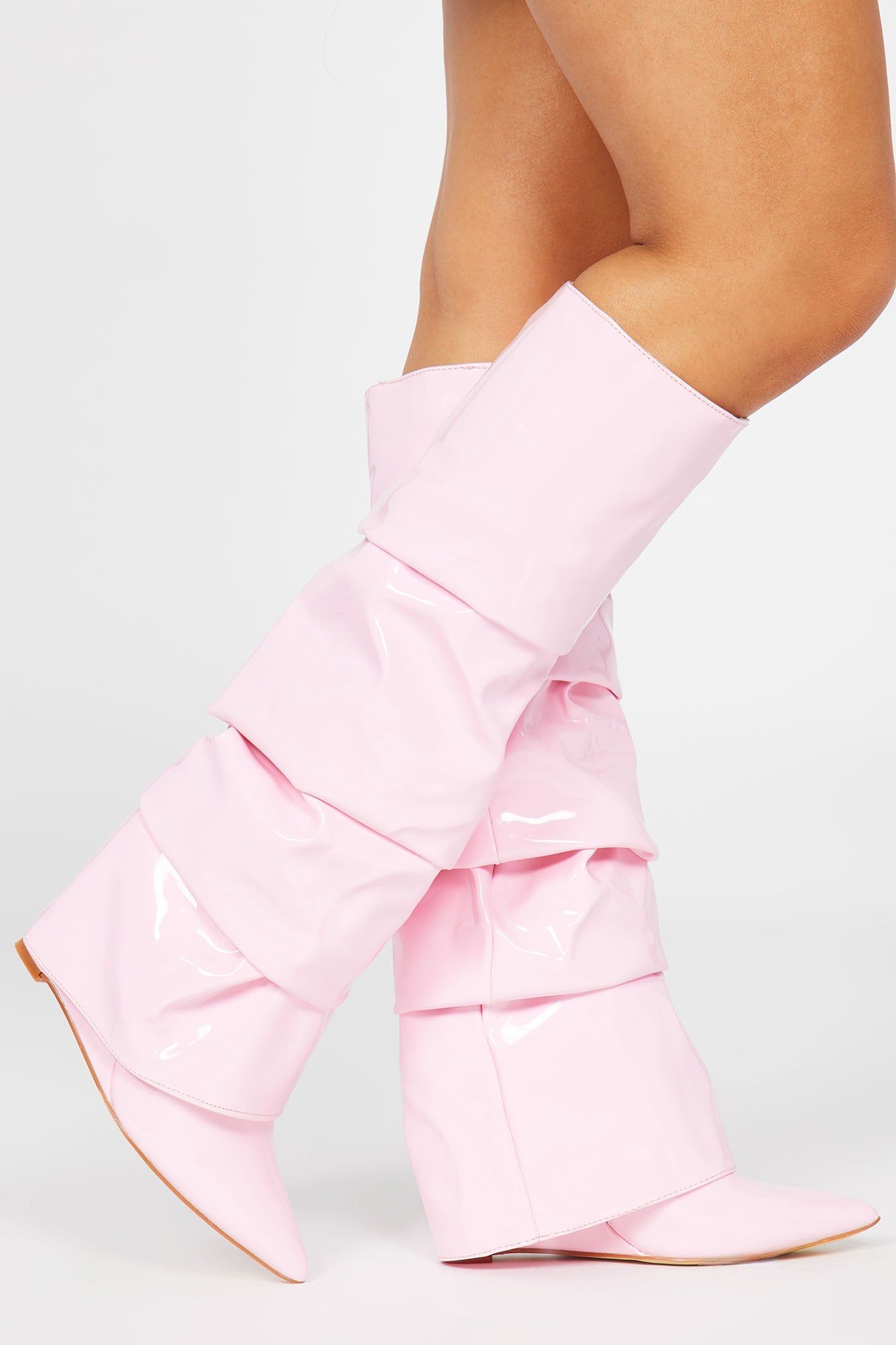 Layla Knee High Overlay Boots - Pink sold by Fashion Nova product image thumbnail 2