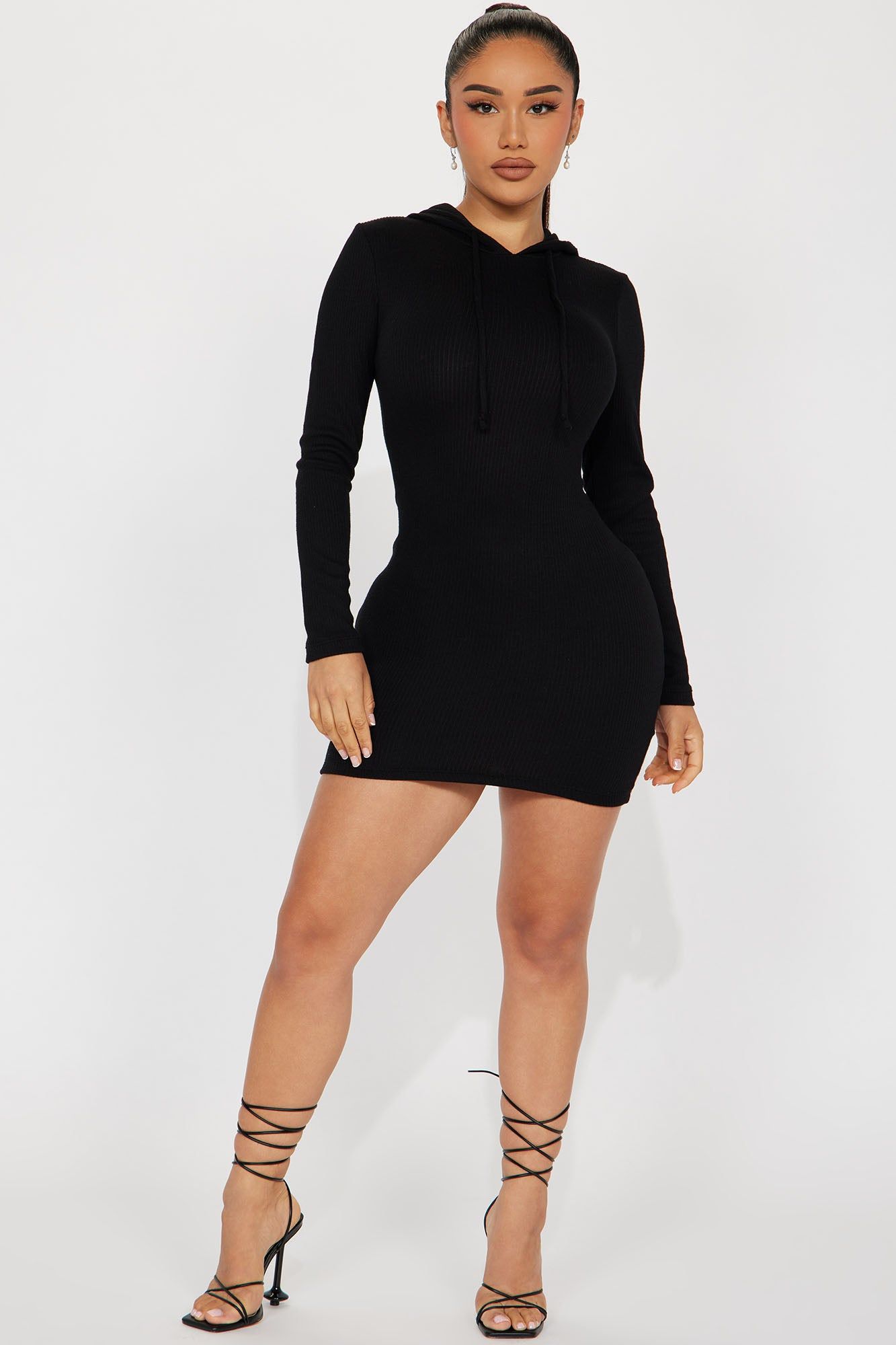 Carson Hooded Mini Dress - Black sold by Fashion Nova product image thumbnail 2