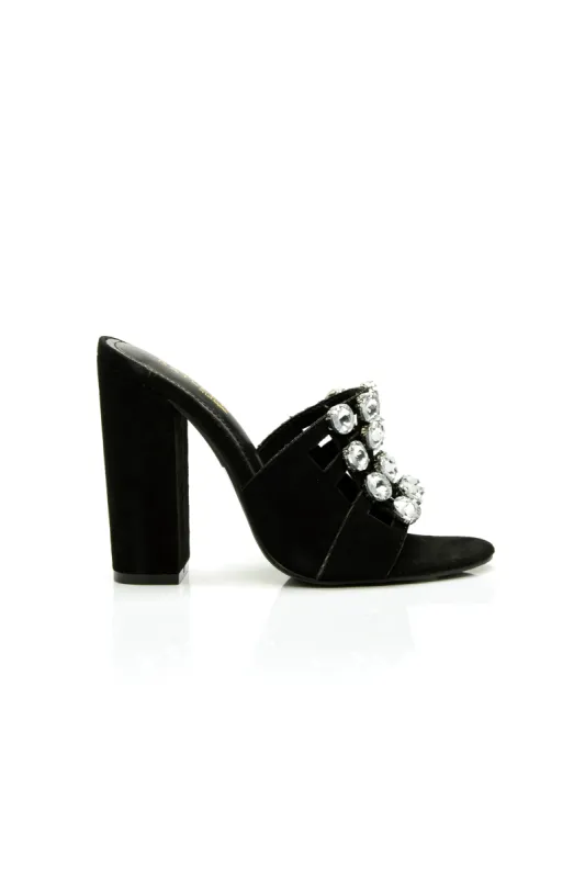 Lucky Star Heeled Mule - Black sold by Fashion Nova