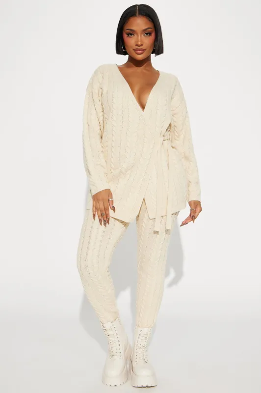 Keeley Sweater Pant Set - Cream sold by Fashion Nova