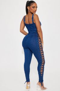 Perfect Symphony Denim Jumpsuit - Dark Wash sold by Fashion Nova