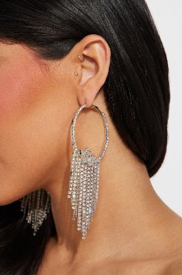 Missy Snake Drop Earrings - Silver sold by Fashion Nova