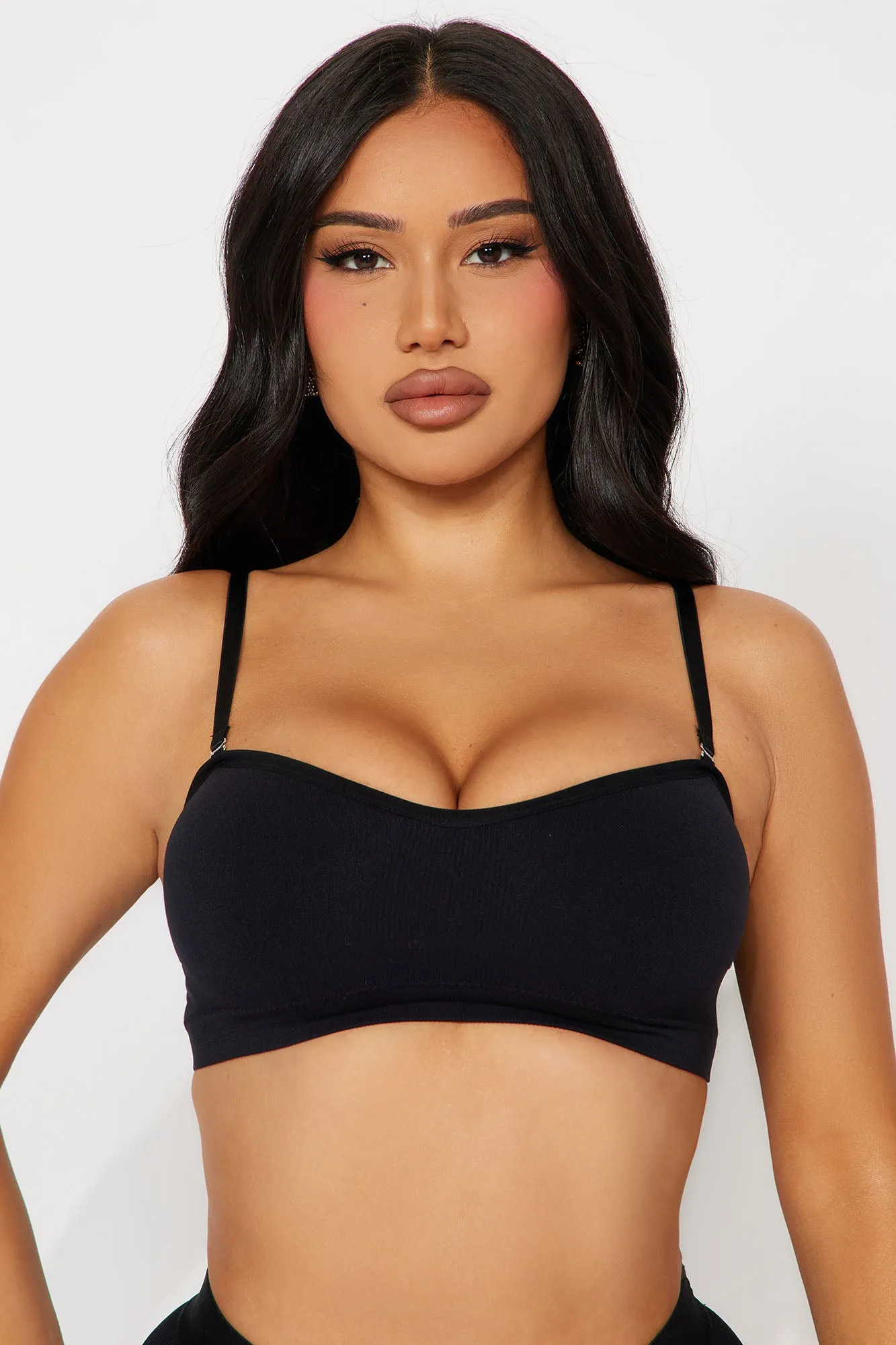 Chill Vibe Seamless Lace Bandeau Bralette - Black sold by Fashion Nova