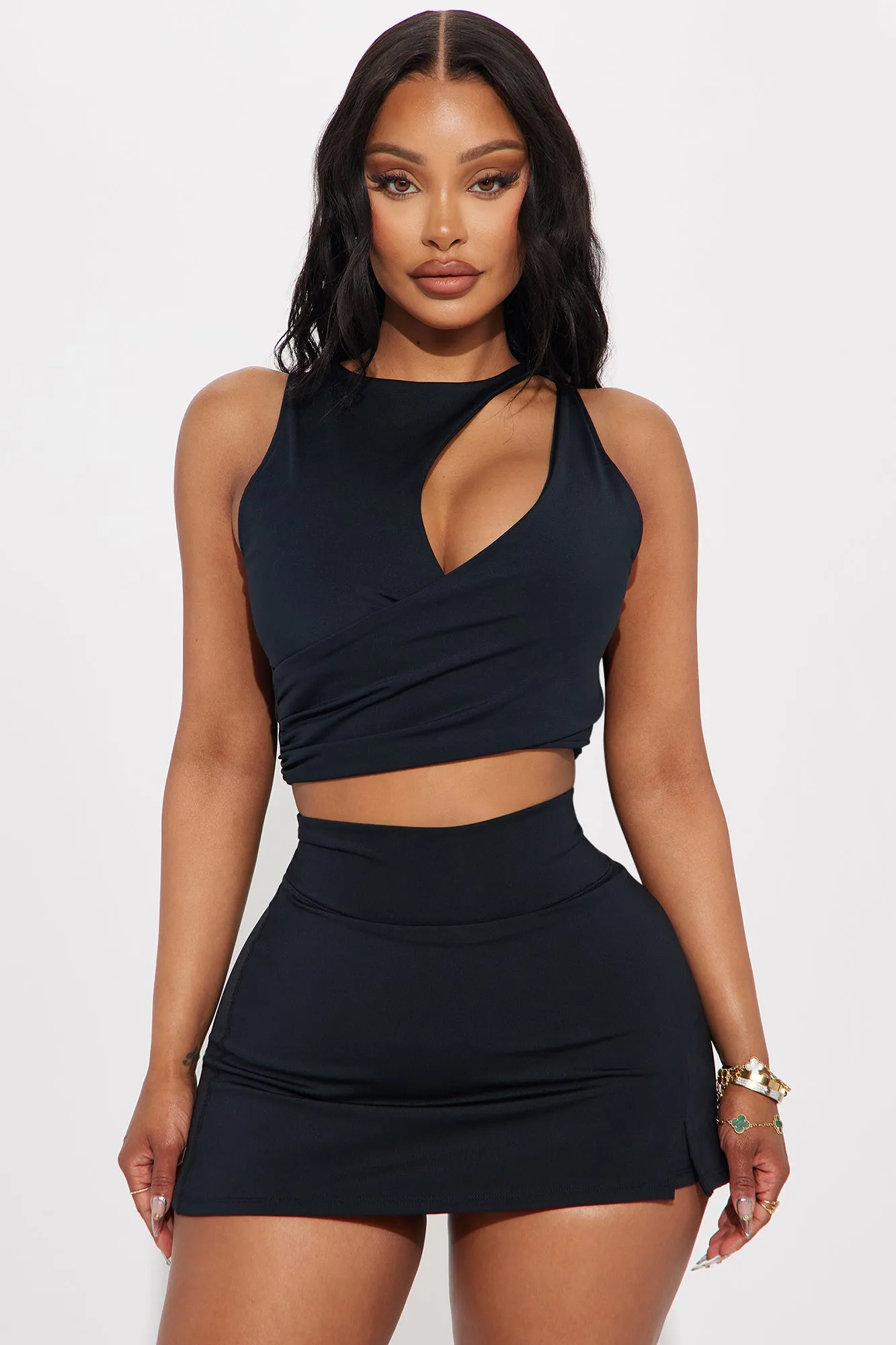 That's A Wrap Active Top - Black sold by Fashion Nova
