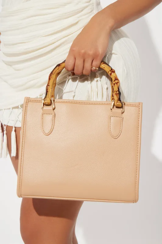 Tropic Bamboo Satchel - Beige sold by Fashion Nova