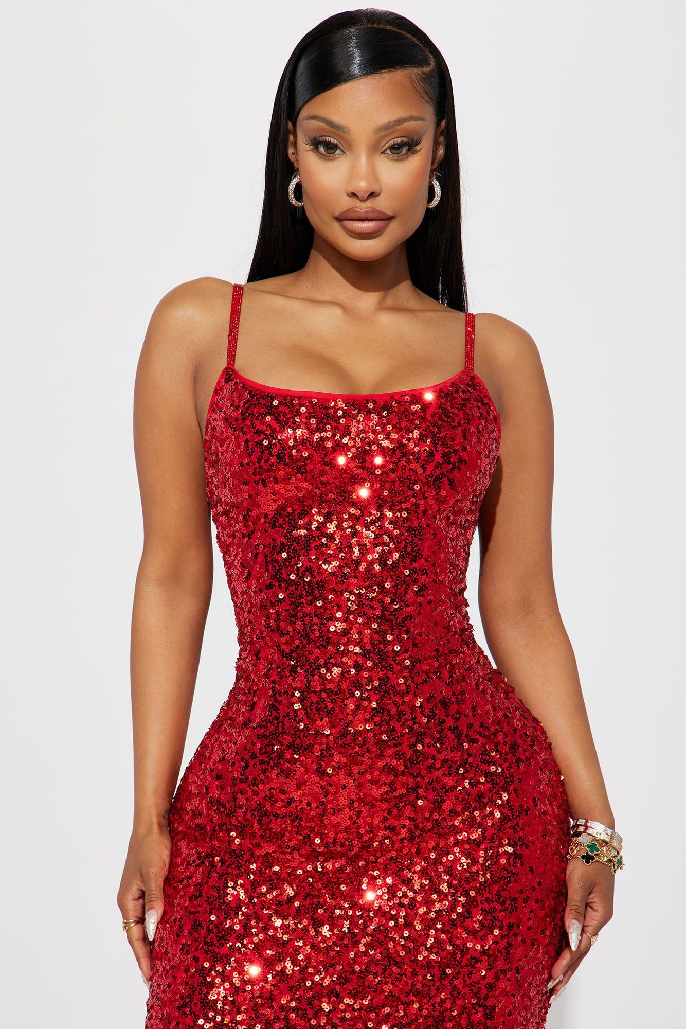 Jasmine Sequin Maxi Dress - Red sold by Fashion Nova product image thumbnail 2