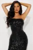 Denise Strapless Sequin Maxi Dress - Black sold by Fashion Nova