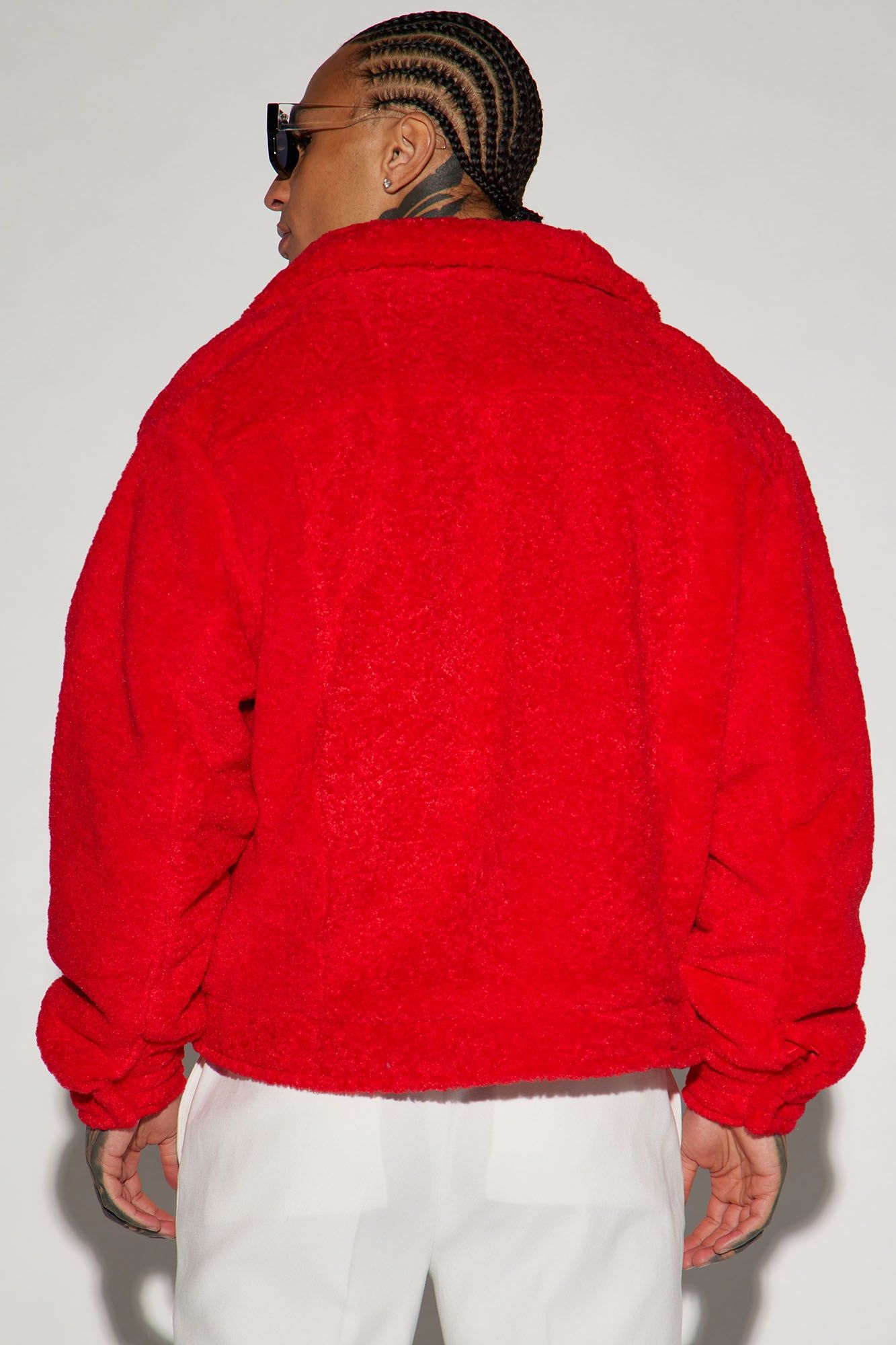 Tacoma Shearling Trucker Jacket - Red sold by Fashion Nova product image thumbnail 3