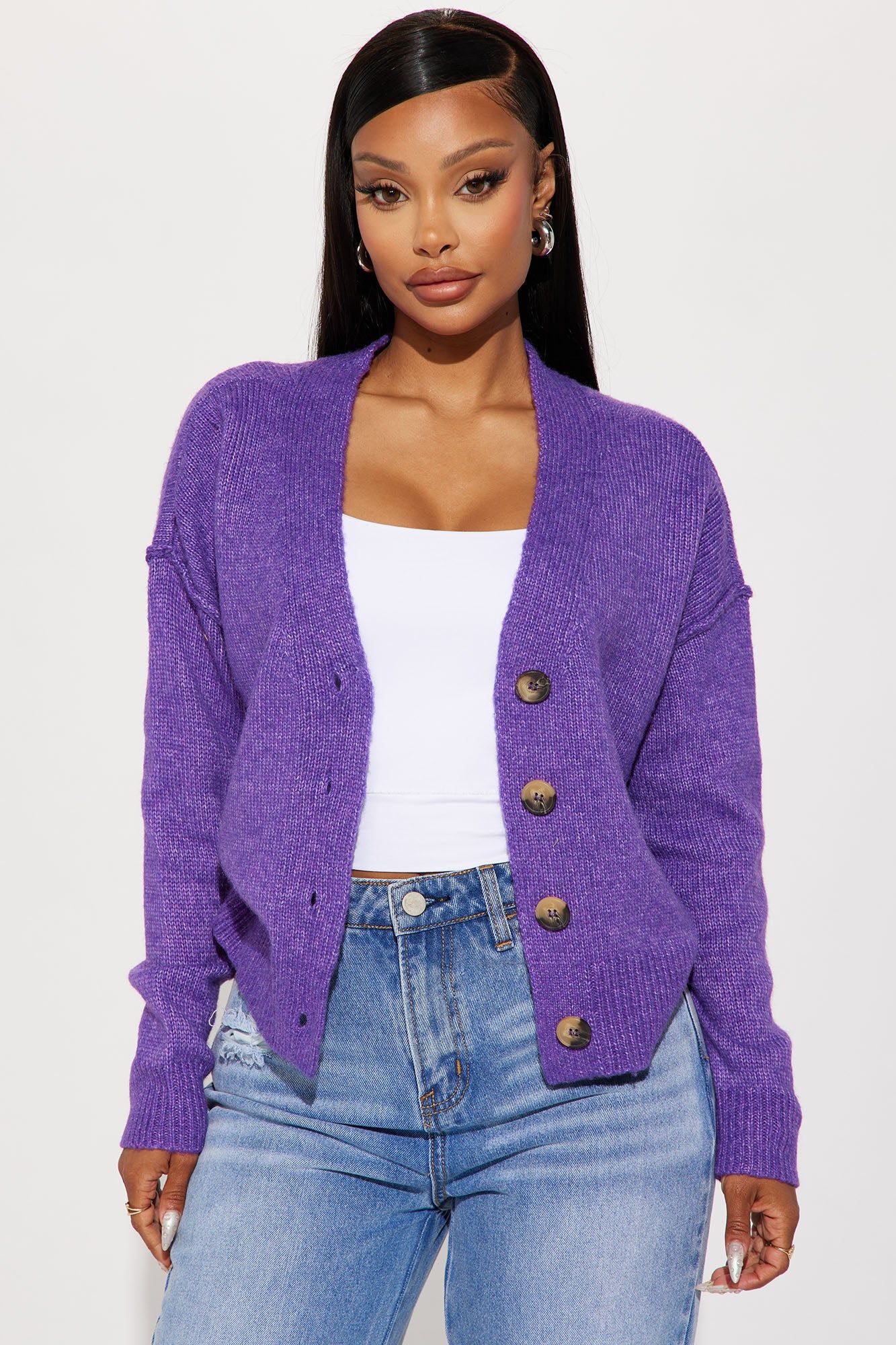 Ainsley Cardigan - Purple sold by Fashion Nova