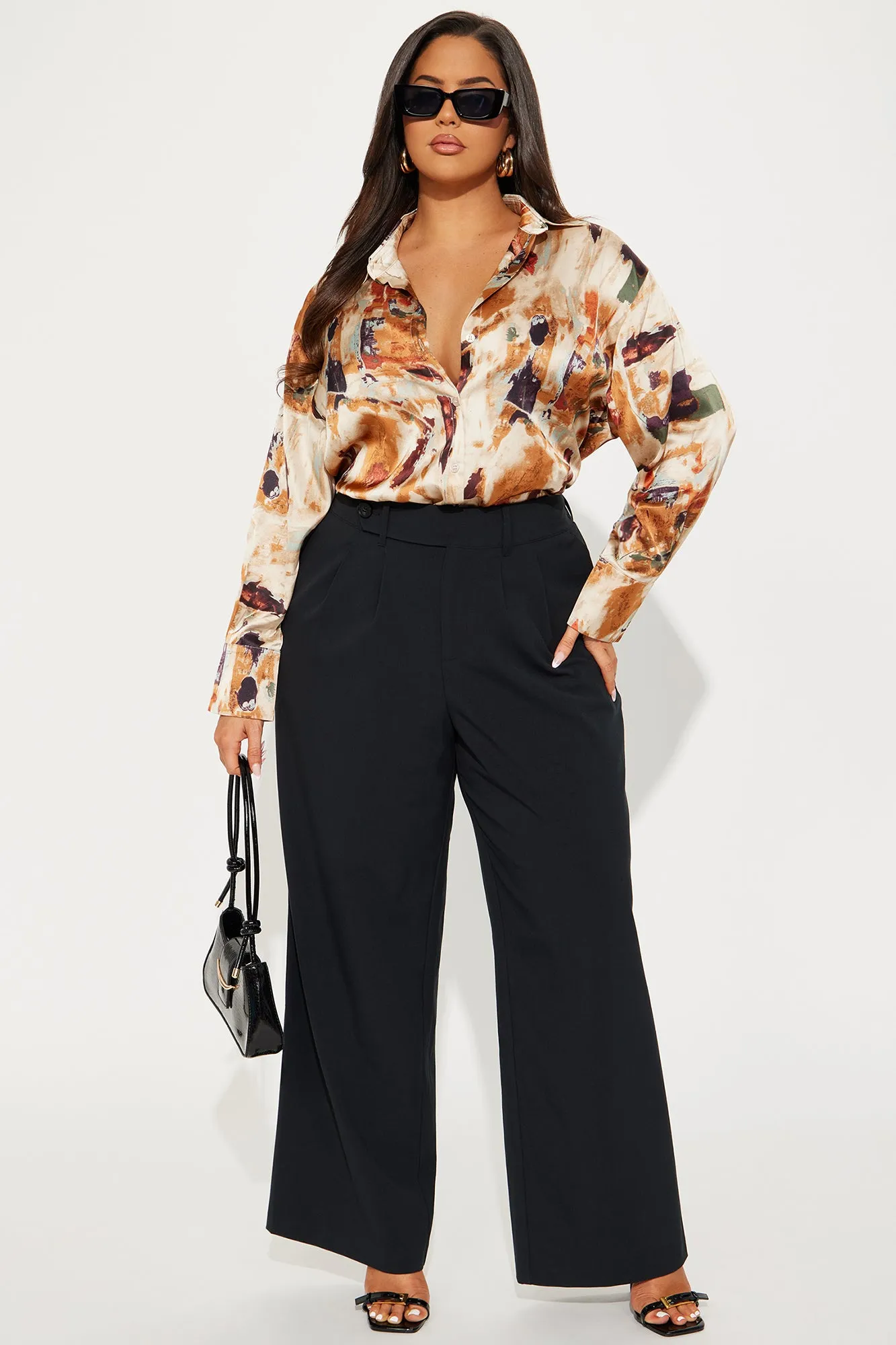Work Crush Satin Printed Shirt - Ivory/combo sold by Fashion Nova product image thumbnail 5
