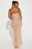 Katalina Rhinestone Mesh Maxi Dress - Nude sold by Fashion Nova