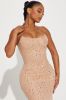 Katalina Rhinestone Mesh Maxi Dress - Nude sold by Fashion Nova